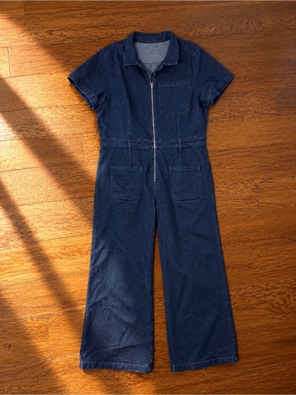 Maeve Dark Blue Denim Zip-Front Jumpsuit Sz 22W NWOT